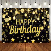 Aperturee - Aperturee Golden Bokeh Vibe Lights Happy Birthday Backdrop